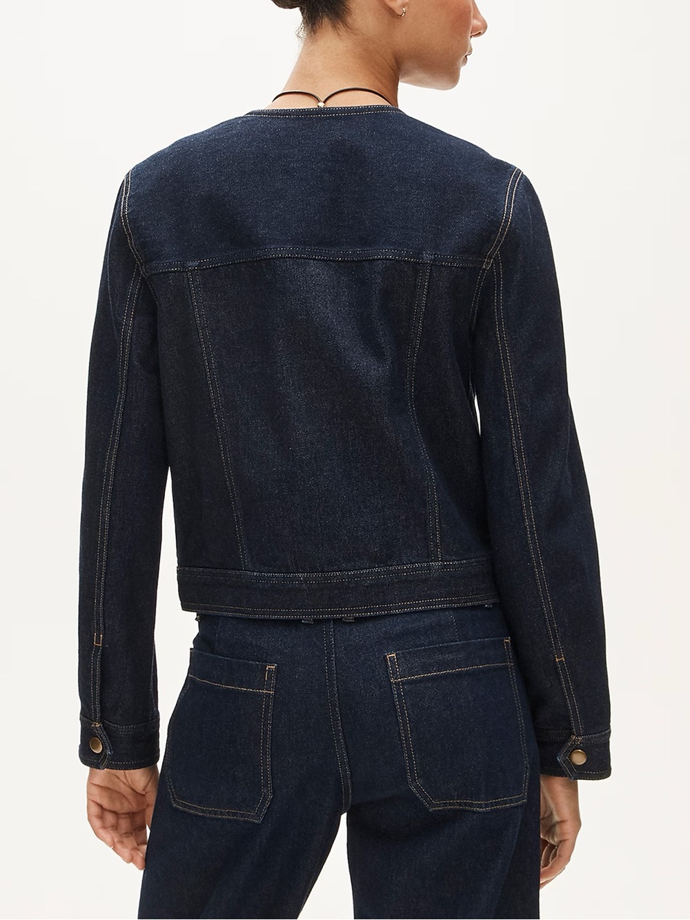 JCREW Collarless denim trucker jacket - Picture 4 of 8